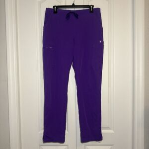 FIGS Technical Collection Scrub Pants Women’s M Purple Zipper Pocket Drawstring